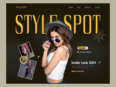 STYLE SPOT || CLOTHING BRAND brand classy clothes clothing design designer fashion freelance hero homepage model order project trending uidesign uxui web design website