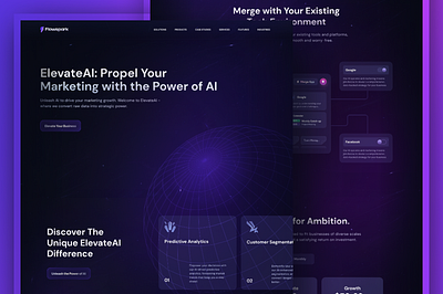 AI Marketing Website Design ai branding design landing page ui