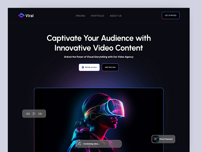 Video Agency Website Design branding design illustration landing page ui ux website