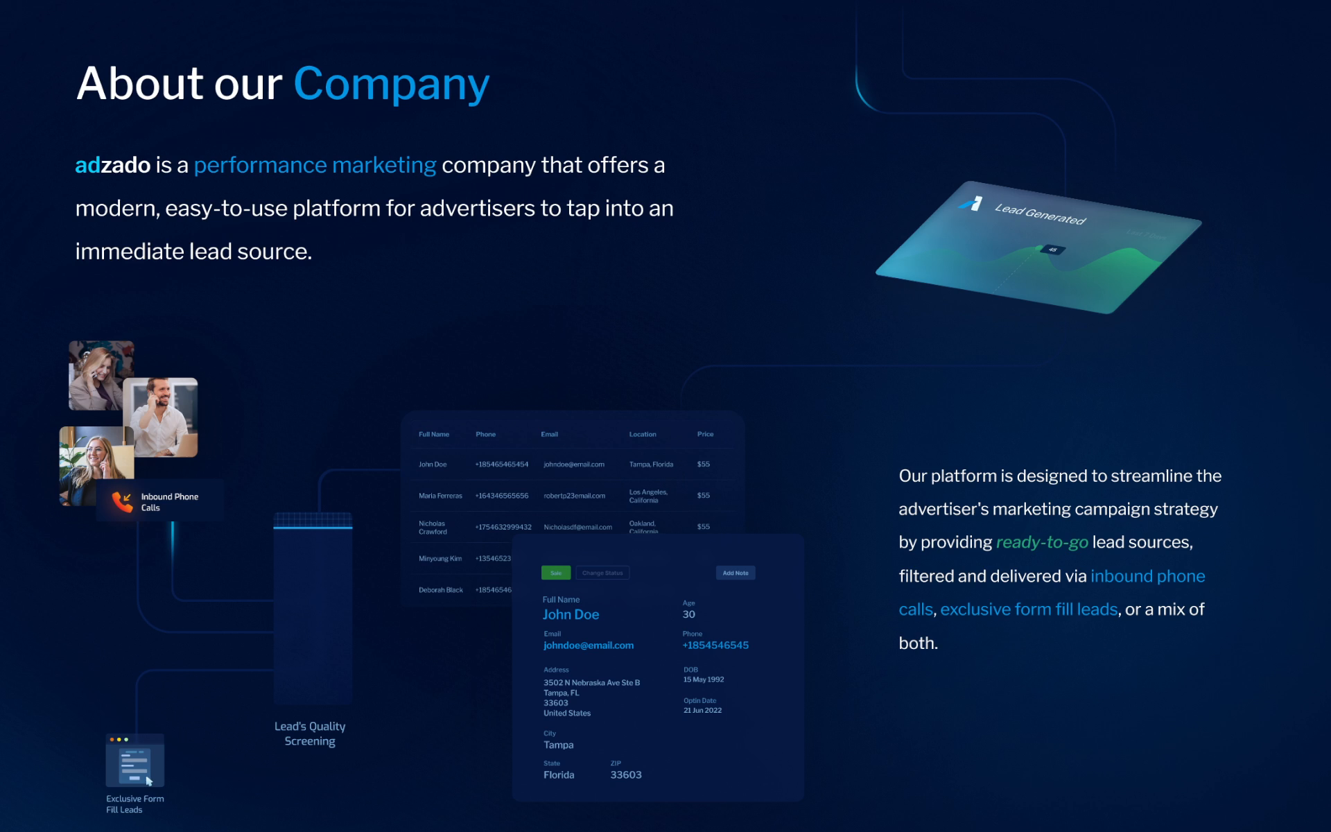 Example of Landing Page Design & Development
