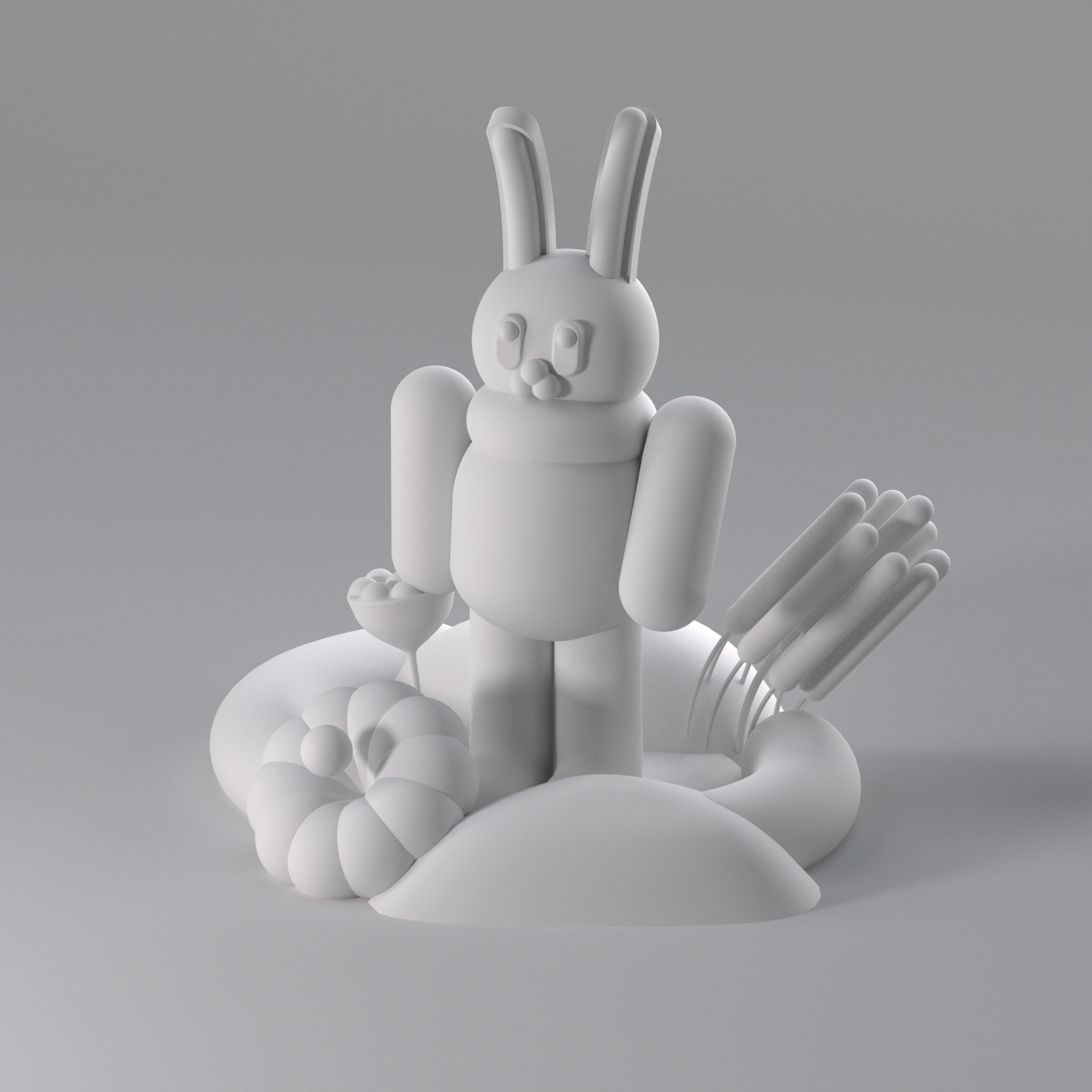 Clay animated rabbit 3d 3danimation clayrendering octane animation character clayrendering motion graphics octane