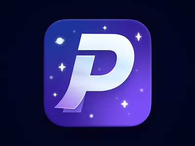 Pager - App Icon app appicon application blue blueish galaxy gradient icon p pager purple stars ui ux