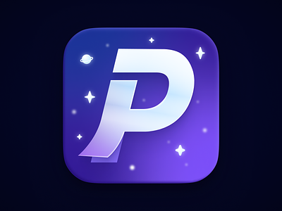 Pager - App Icon app appicon application blue blueish galaxy gradient icon p pager purple stars ui ux