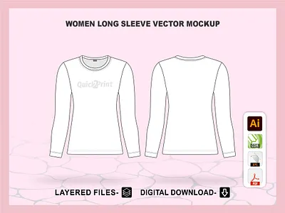 women long sleeve vector mockup template mockup template women long sleeve mockup women long sleeve template women shirt mockup women template