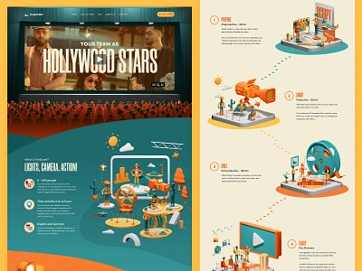 Film Event - web design and illustration 3d illustration blender branding illustration marketing site ui website