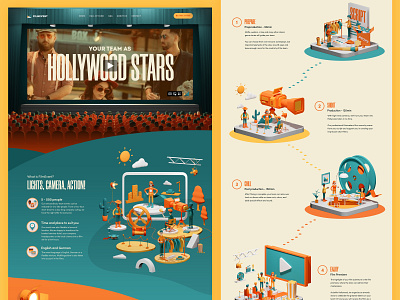 Film Event - web design and illustration 3d illustration blender branding illustration marketing site ui website