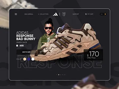 Bad bunny web concept modern web ui ux web design
