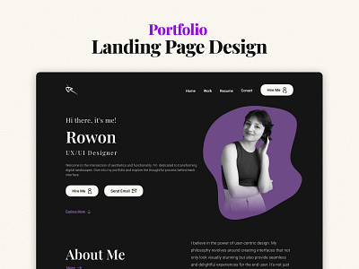 Portfolio Landing Page Design design figma landing page landing page design portfolio design portfolio landing page design ui ux web design website design