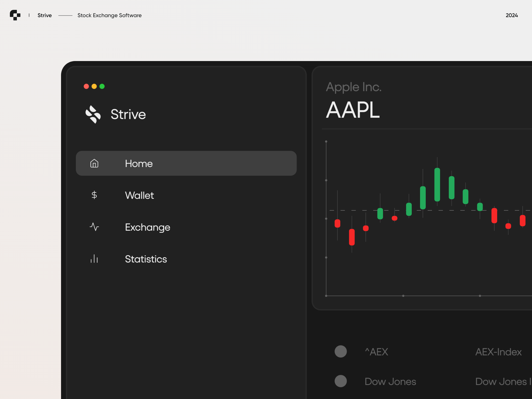 Strive | Stock Exchange Software buy and sell clean clean ui design system exchange minimalist design minimalistic design modern money shares stock stock dashboard ui ux web web design