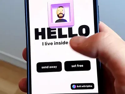 "Hello" – 3D Character Interaction Study 3d design interaction interface mobile ui