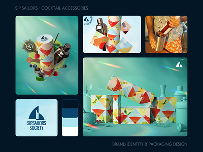 Sipsailors - Brand Identity & Packaging 3d alcohol branding cocktail design graphic design illustration packaging