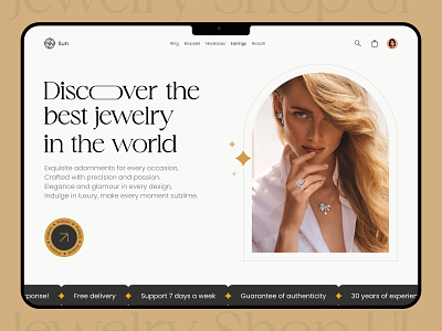 Jewelry shop ui - landing page 3d animation app design free freebie jewelry landing page logo luxury minimal mobile mobile ui responsive shop typography ui ux web