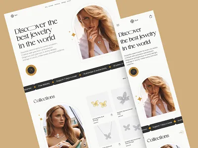 ✨Jewelry shop ui - landing page branding clean design graphic design illustration jewelry landing page logo luxury minimal responsive shop typography ui ux vector