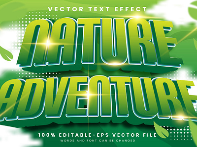 Nature Adventure 3d editable text style Template 3d text effect adventure botanical earth graphic design green text hiking adventure hunter island journey jungle leaf mountain natural background nature template rainforest treasure island tropical leaf vector text mockup wildlife