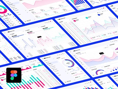 Figma Dashboards With Line Charts - Master Chart admin blue chart charts clean dashboard data design download figma infographic interface light line line chart minimal panel template ui ui design