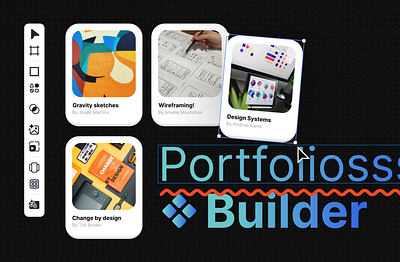 Day 9 ✦ Portfolios Builder - elements android app art branding cards design designer designs ios portfolio profile ui ux web