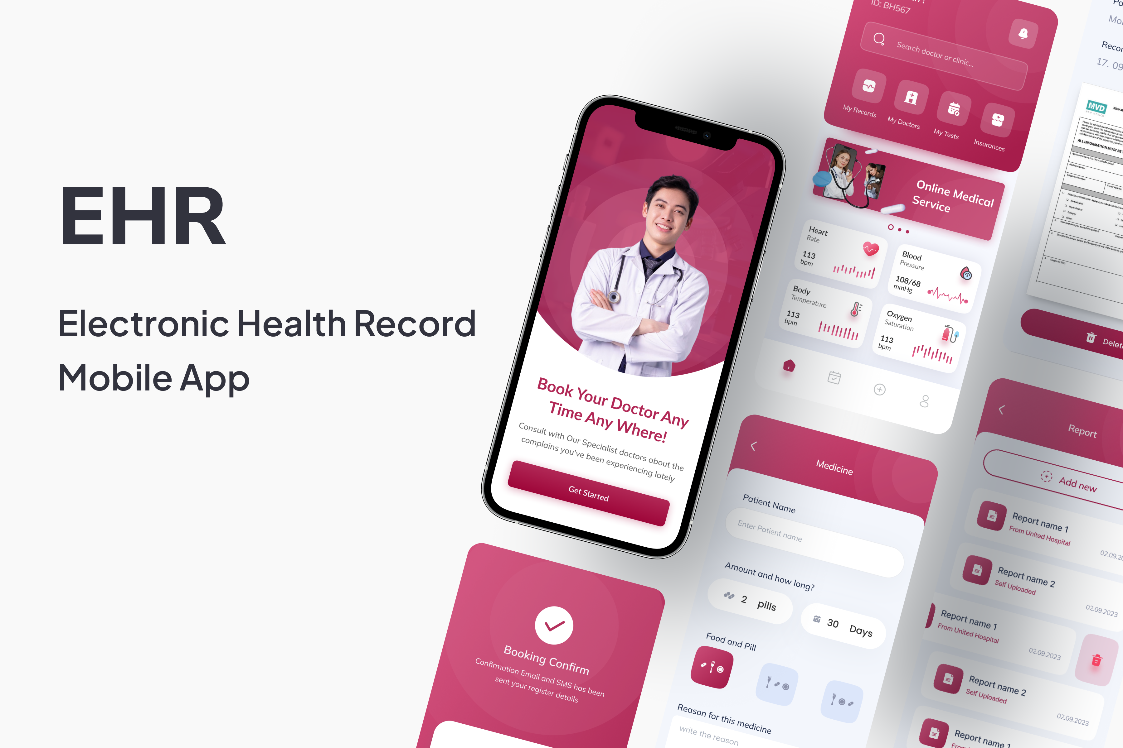 EHR - Electronic Health Record Mobile App android app design health healthcare medical online app online medical patient startup