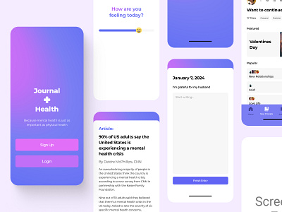 Journal Health: A Case Study casestudy figma mentalhealth ui ux