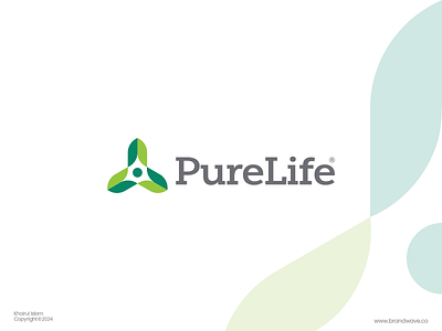 PureLife abstract branding identity leaf leaflogo logo logodesigner logodesigns logomaker logoprocess logos mark minimal monogram nature nature logo pure