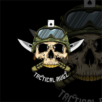 Tactical Rugz Logo branding design digital illustration drawing graphic design illustration logo logo design logo illustration logo vintage skull soldier vector