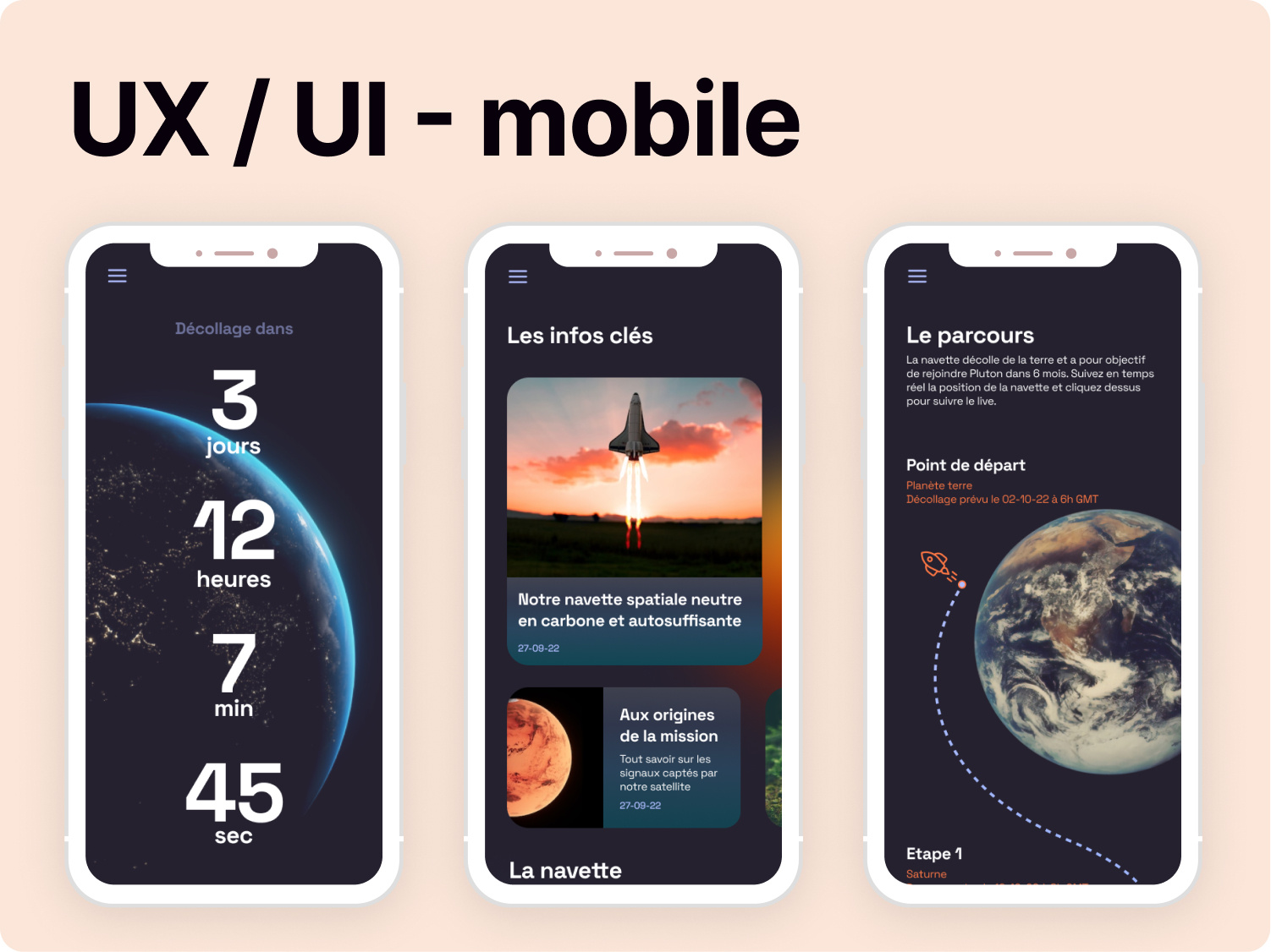 Space app - personal project branding design mobile app ui ux