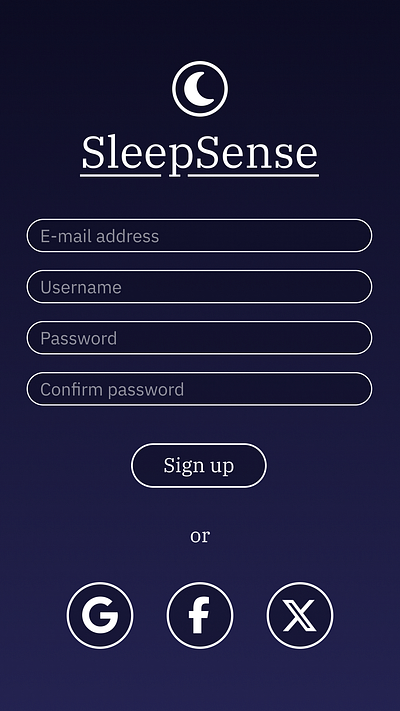 SleepSense Sign up page - DailyUI Day 1 dailyui figma sign up ui ui design ux ux design