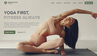 Fitness & Yoga Centre Landing Page Redesign animation branding fitness health ui uiux design web design yoga