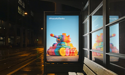 PeacefulTanks ai aiart colorful design midjourney peace poster poster design tank war weapon