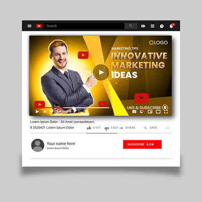 Modern YouTube Thumbnail Template Design corporate graphic design modern post design social media template thumbnail thumbnail design youtube youtube thumbnail