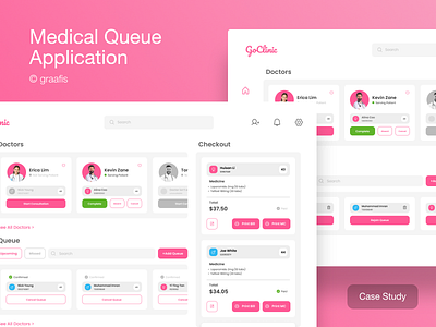 Medical Queue Application Case Study case study clinic dashboard diagram health care hospital information system medicine mobile app mobile application online payment queue recipe ui user experience user interface ux virtual workflow