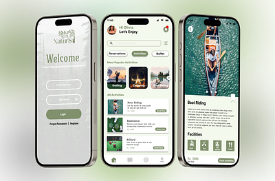 Naturist Hotel Mobile Application for Booking Hotel Adventures ui
