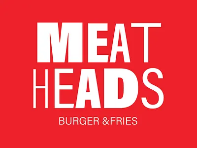 MeatHeads Logo Concept amman branding burger concept food fries inspiration logo red