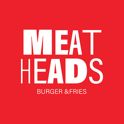MeatHeads Logo Concept amman branding burger concept food fries inspiration logo red