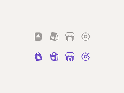 TabBar icons for Study Snacks app donut eat food glyphs icons learn menu snack study tabbar