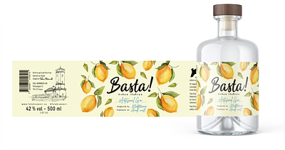 Gin Lable Design for BASTA! Urban Italian alcohol design graphic design illustration packaging