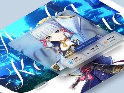 Genshin Impact Character Information Web Concept 🎮 anime entertainment figma games genshin impact glassmorphism interaction design isometrics japanese landing page minimalist modern ui playstation ui design video games web concept web design website