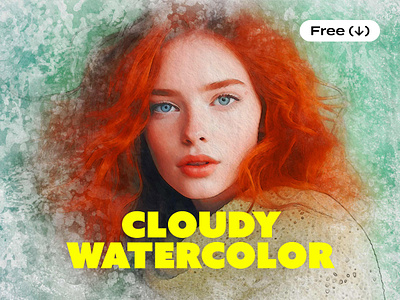 Cloudy Watercolor Photo Effect art cartoon cloudy download effect free freebie illustration paint painting photo pixelbuddha psd splashes template watercolor