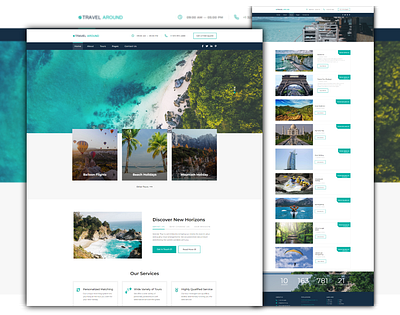 Travel Around - Custom Developed- Travel Booking WordPress Theme theme development ui web design website wordpress