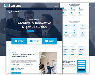 Startup - Custom Developed - Corporate WordPress Theme theme development ui web design website wordpress
