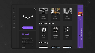 Music Player UserProfile music musicplayer profile ui ux