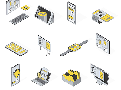 Tech 2d animation code cyber data design digital electronic flat gadget icon icons innovation isometric motion smarttech tech technology