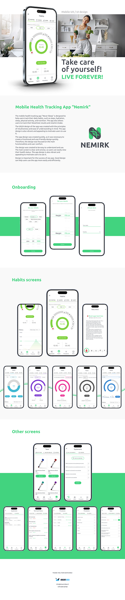 Longevity mobile app UX/UI design app app design figma longelivity mobile aplication ui ux