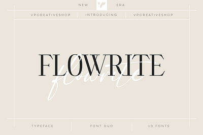 Flowrite - Modern Font Duo, 13 fonts calligraphy creative font duo logo font love font modern retro script serif typeface typography vintage