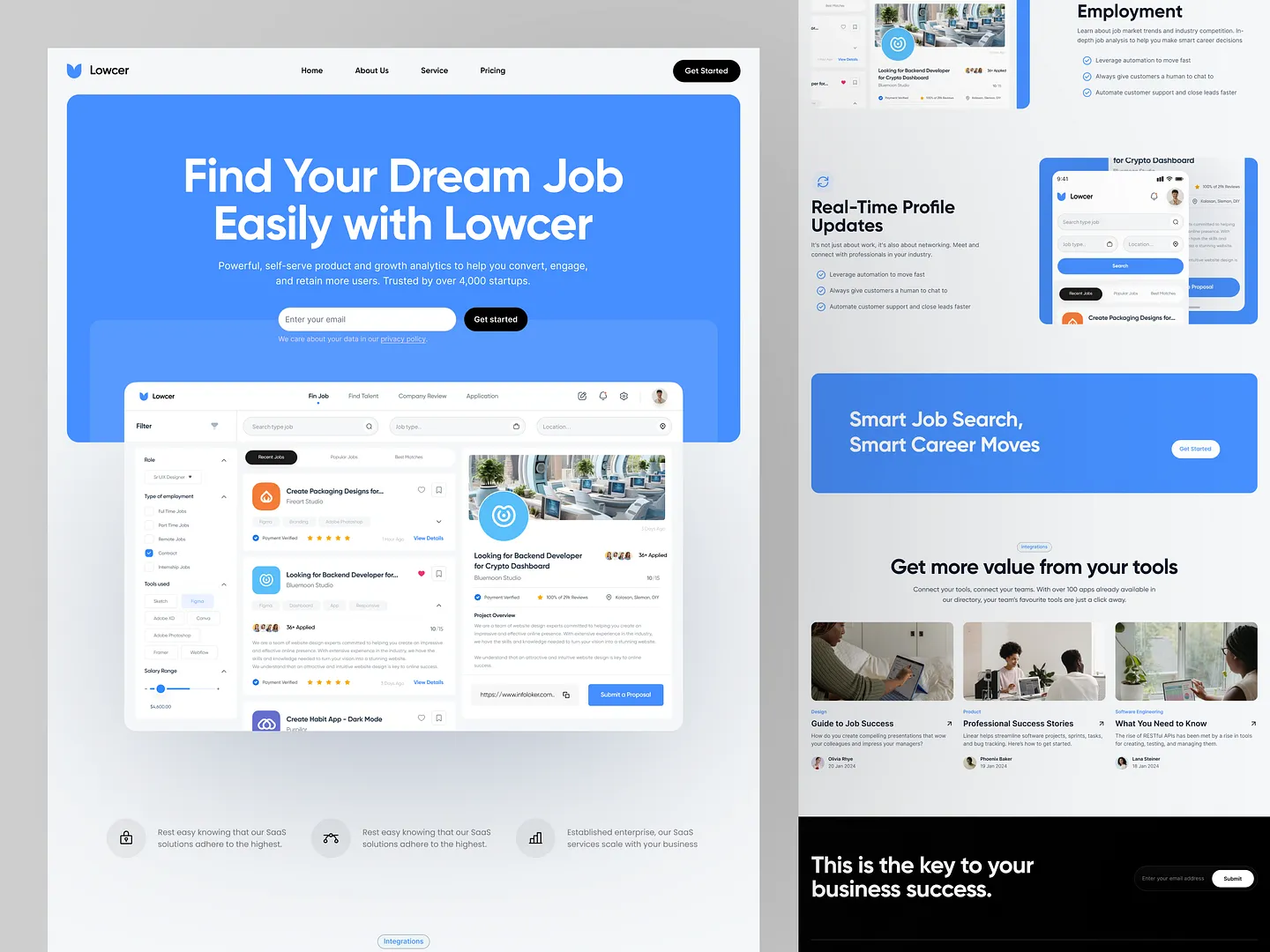 Innovative Mobile App Website for Job Seekers