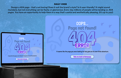 Daily #008 - Page NOT FOUND 404 challenge daily daily010 dailyui design error404 figma illustration ui uidesigner ux