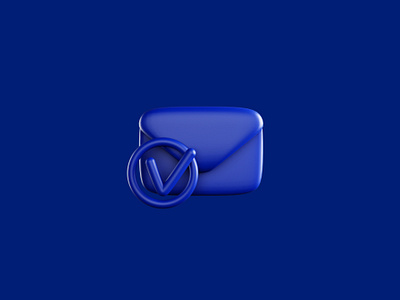 Intruck Utility Icon Three - Clay 3d app blender blue branding check cinema 4d clay design email envelope icon icon set illustration letter mail render send sending ui