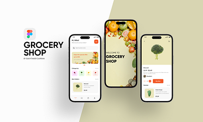 Grocery Shop UI Design app branding figma grocery mobile mobile app ui ux
