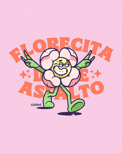 Florecita de Asfalto art branding character design cute flower design digital illustration elro flower graphic design illstration vector