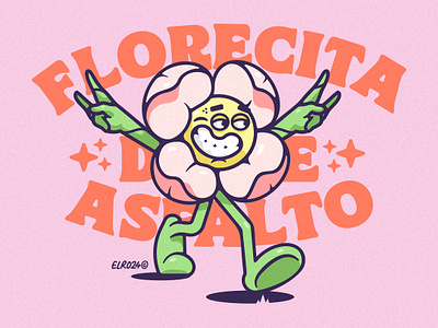 Florecita de Asfalto art branding character design cute flower design digital illustration elro flower graphic design illstration vector