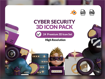 CYBER SECURITY 3D ILLUSTRATION 3d cyber security design icon pack illustration ui uiux